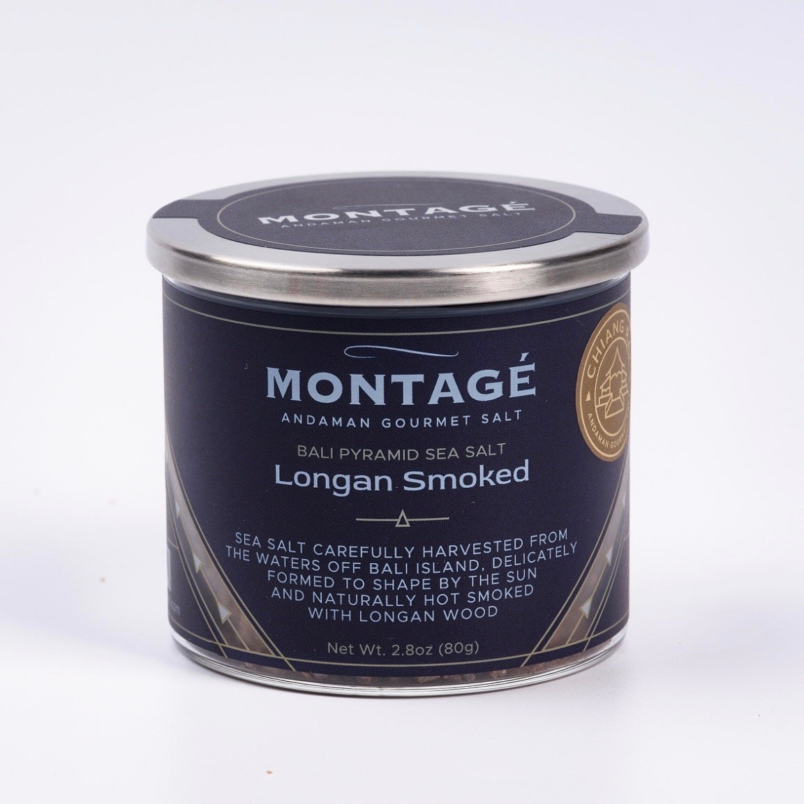 Smoked Salt Pyramid Salt | Longan Smoked | 80g Glass Jar